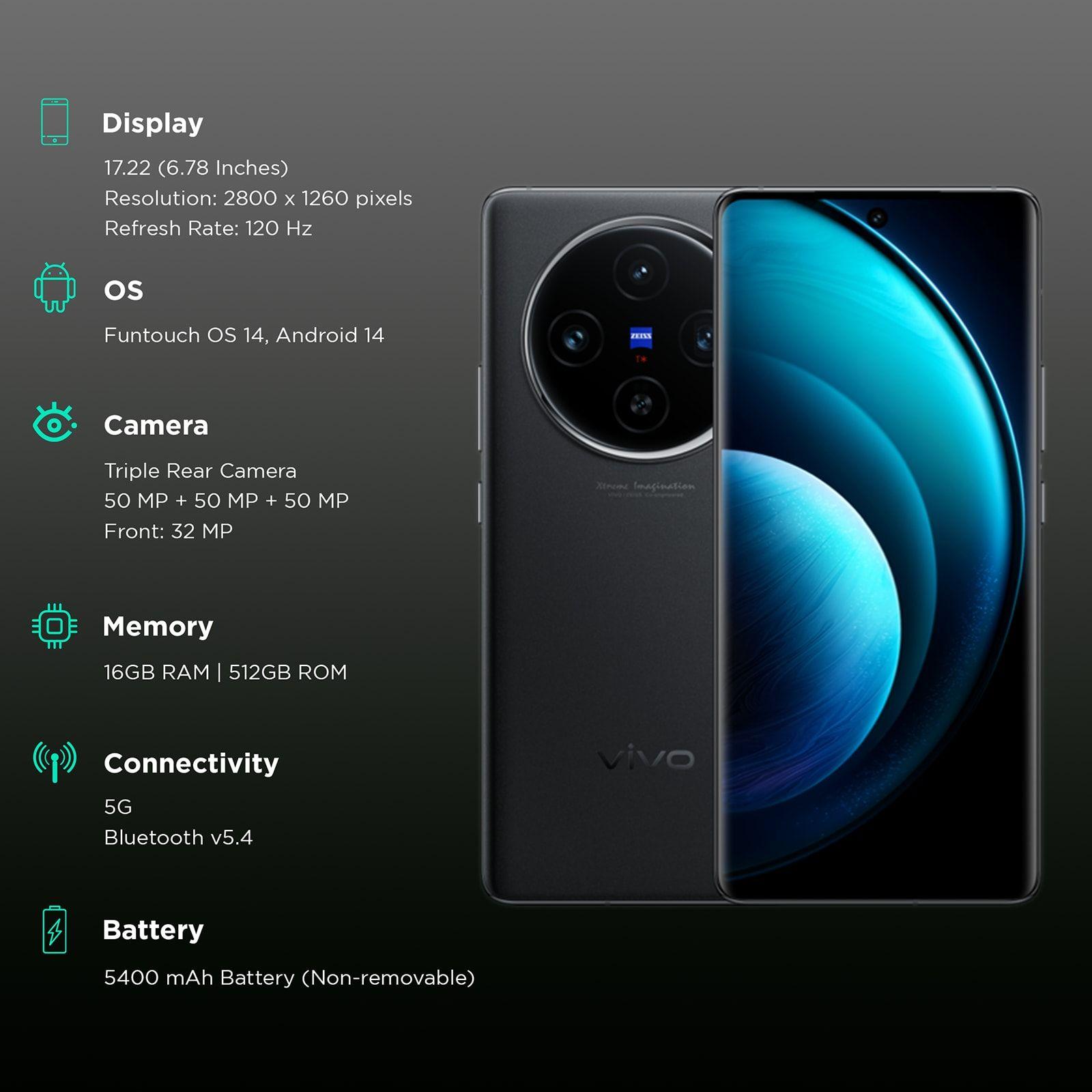 美品 Vivo X100 Pro 12/256 Black 大陸版 vivo X100 Pro 5G (16GB RAM, 512GB, Asteroid Black) - Initiative